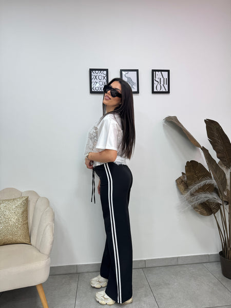 Pantaloni Bande Nero