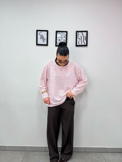 Longsleeve Righe Rosa