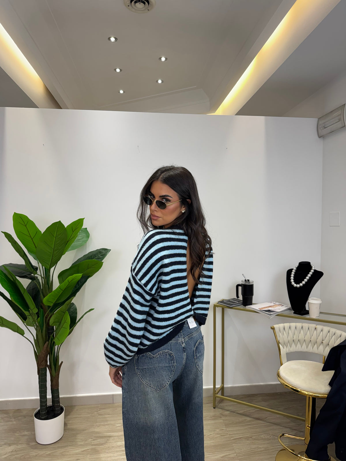 Pull Righe Blu/Azzurro