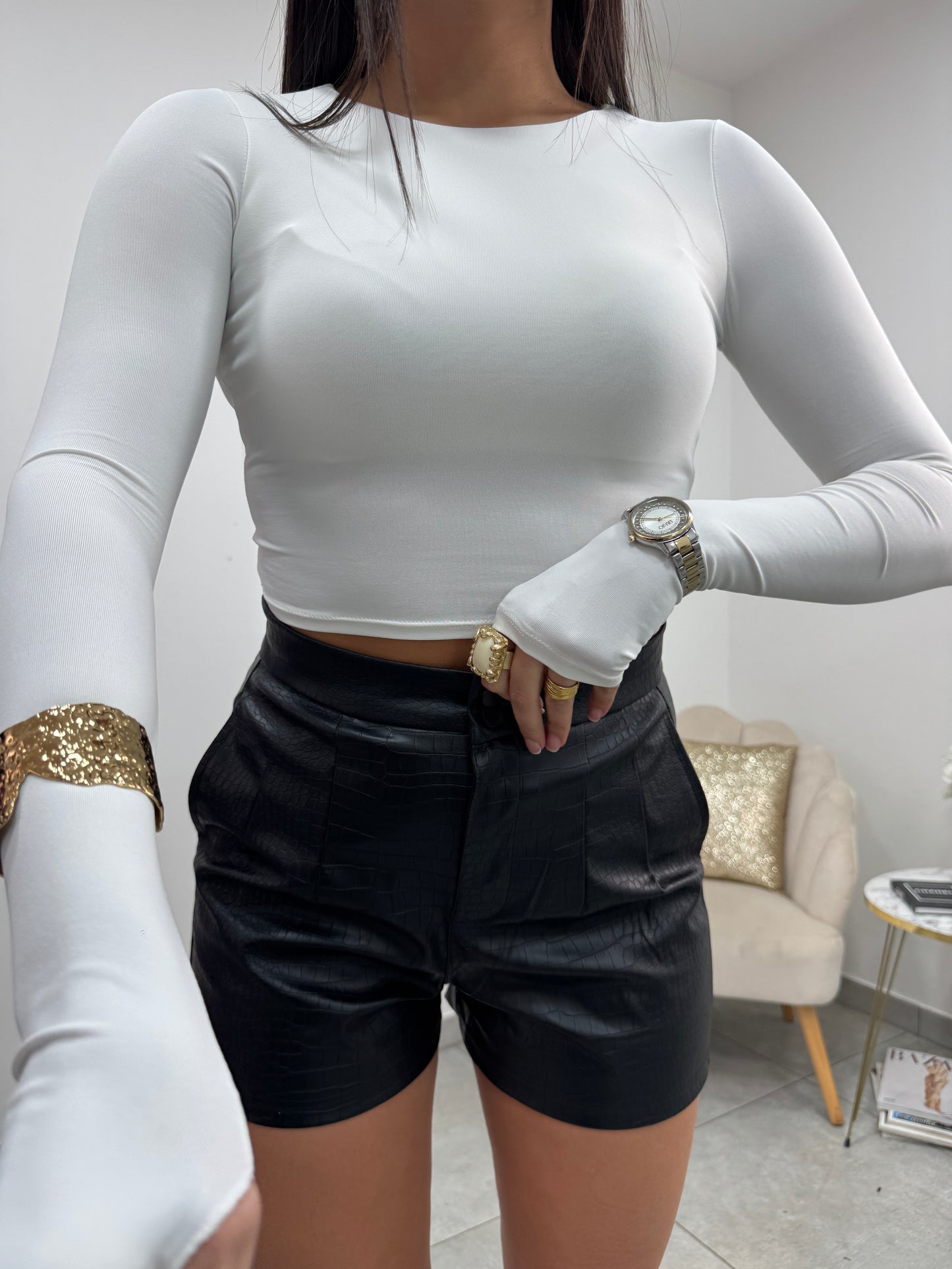 Pantaloncino Ecopelle Croc