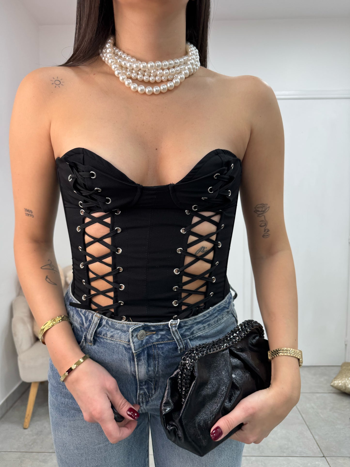 Corsetto Strings Nero