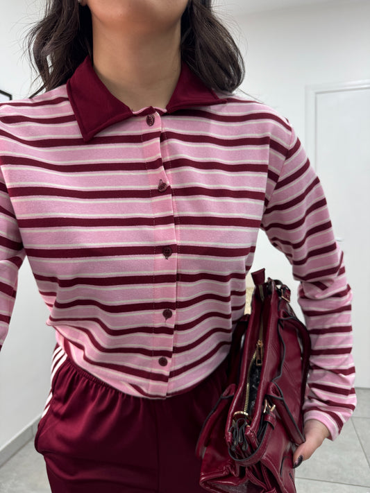 Polo Latifa Bordeaux Rosa