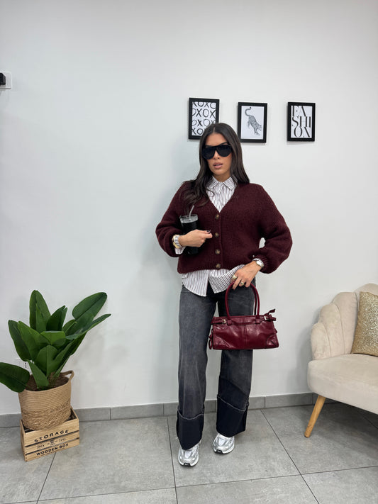 Camicia Righe Bordeaux 1