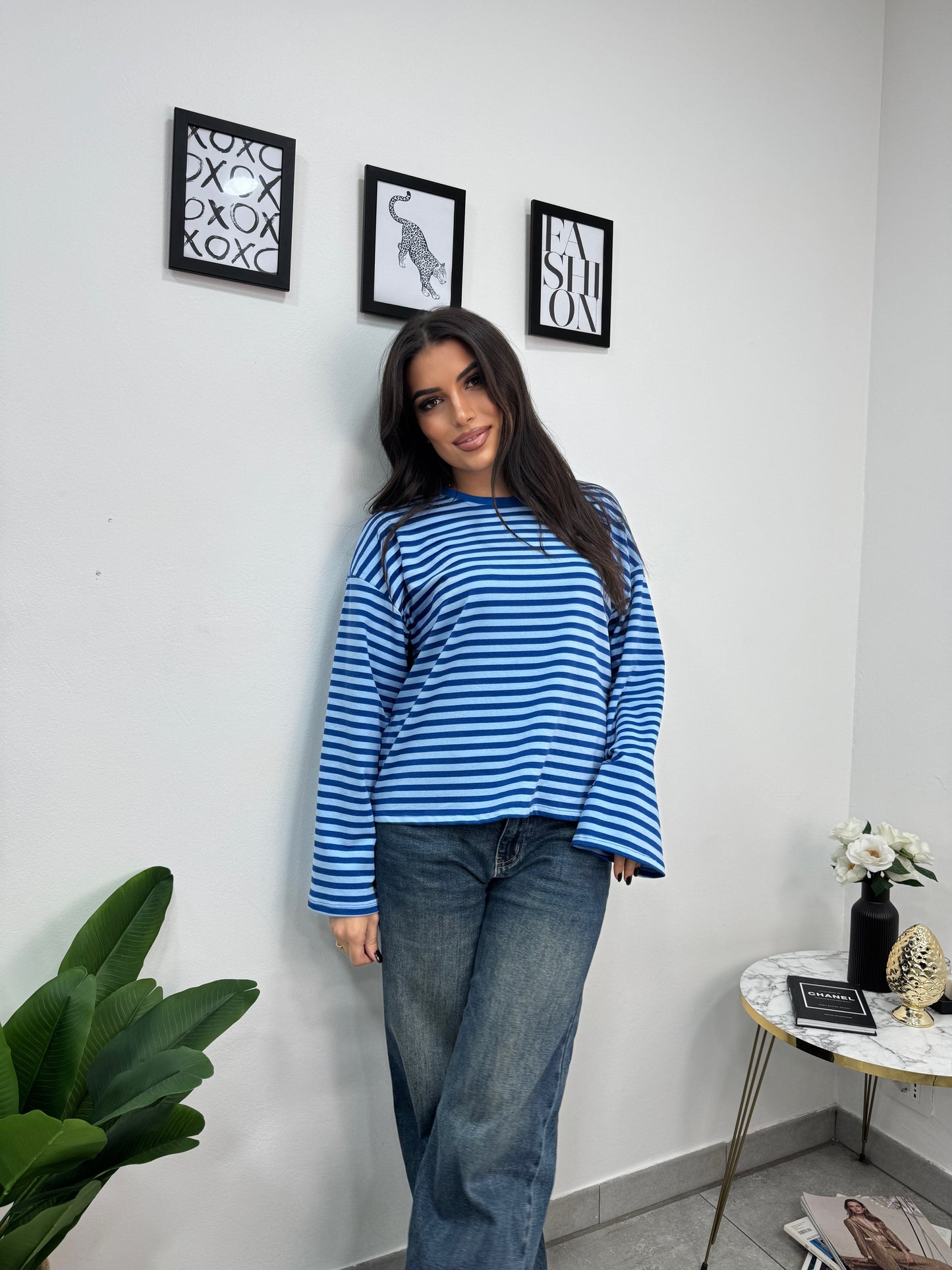 Maglia Righe Blu Azzurra