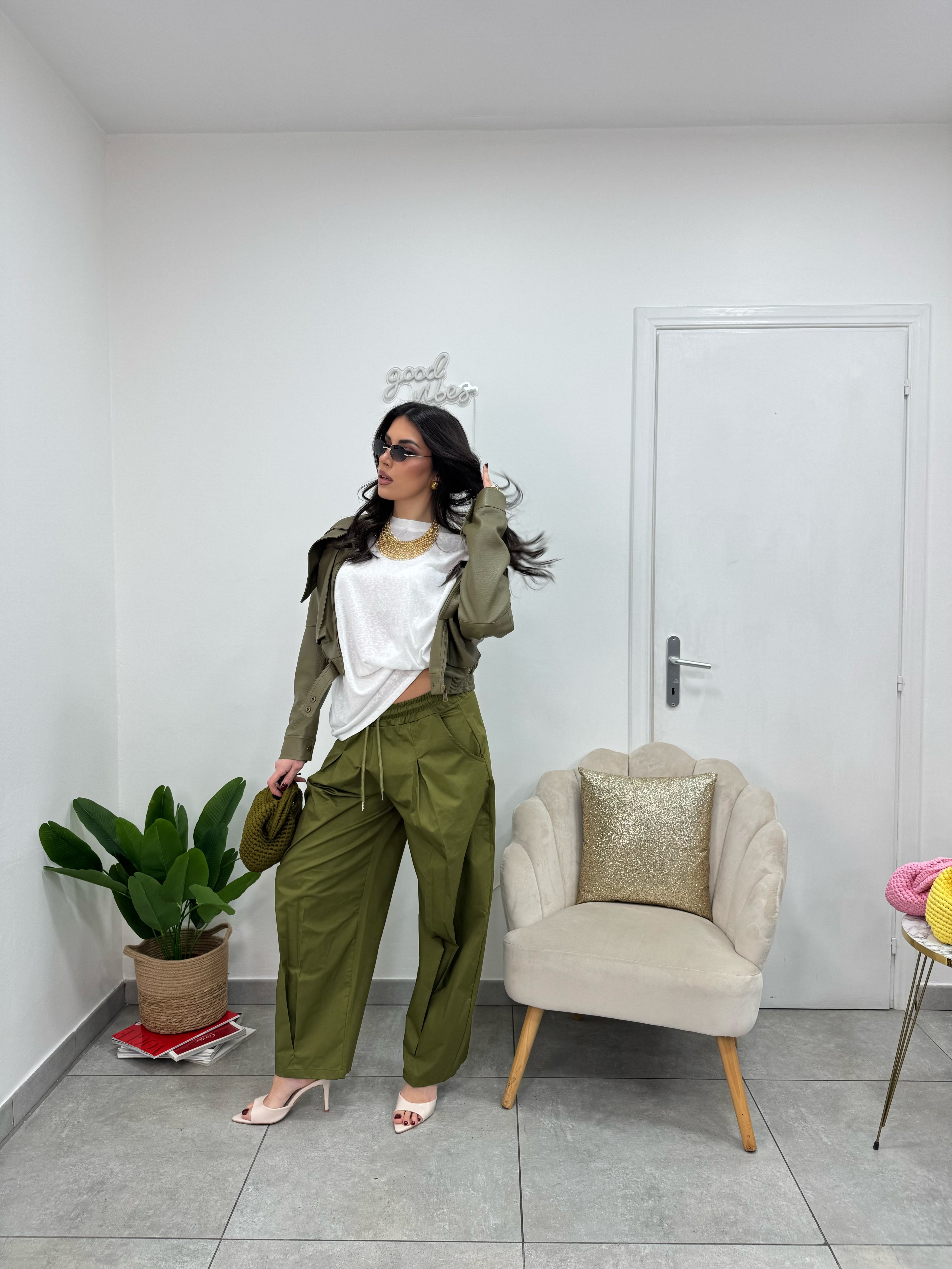 Pantalone Comfy Verde