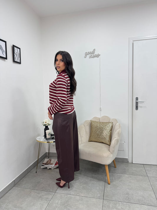 Polo Latifa Bordeaux Bianca