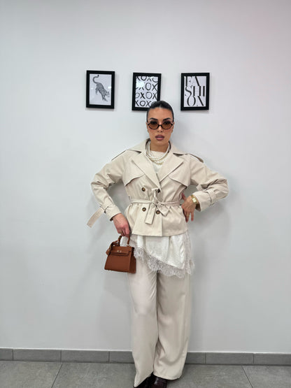 Trench Corto Panna