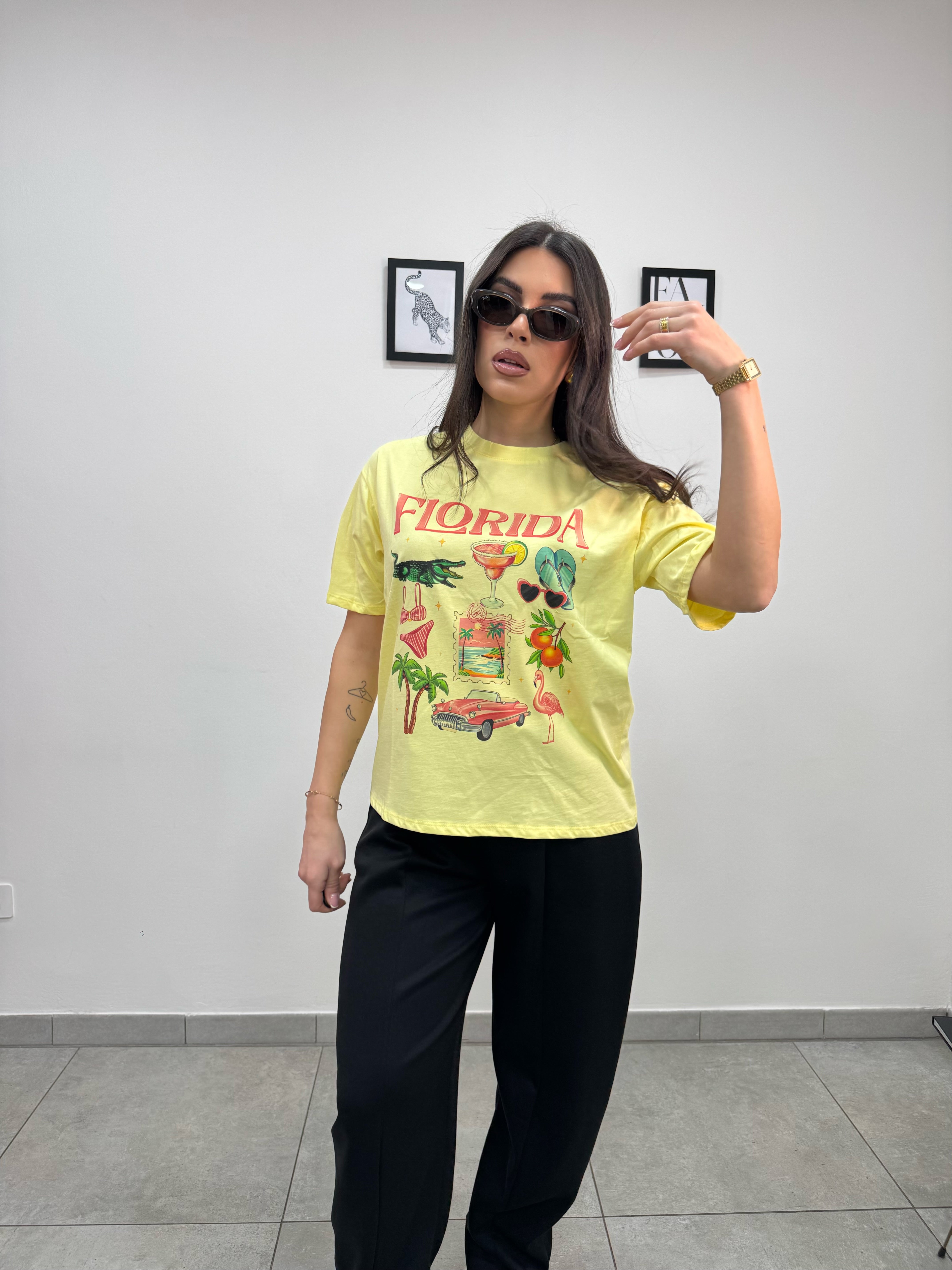 T-shirt Florida Gialla