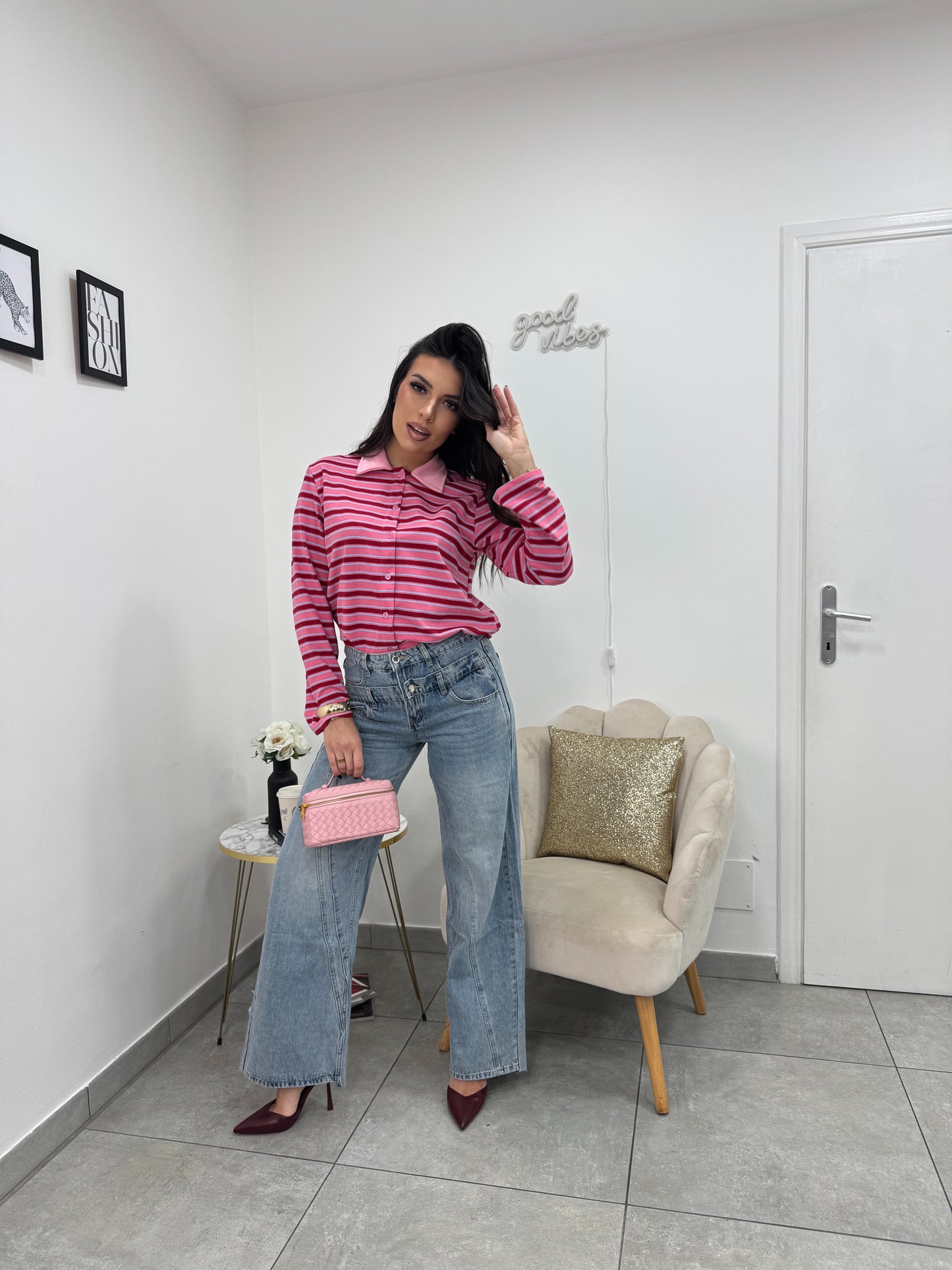 Polo Latifa Rosa Bordeaux