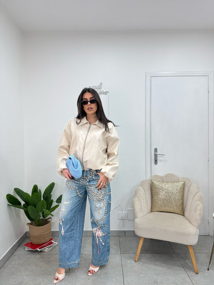 Bomber Ecopelle Cream