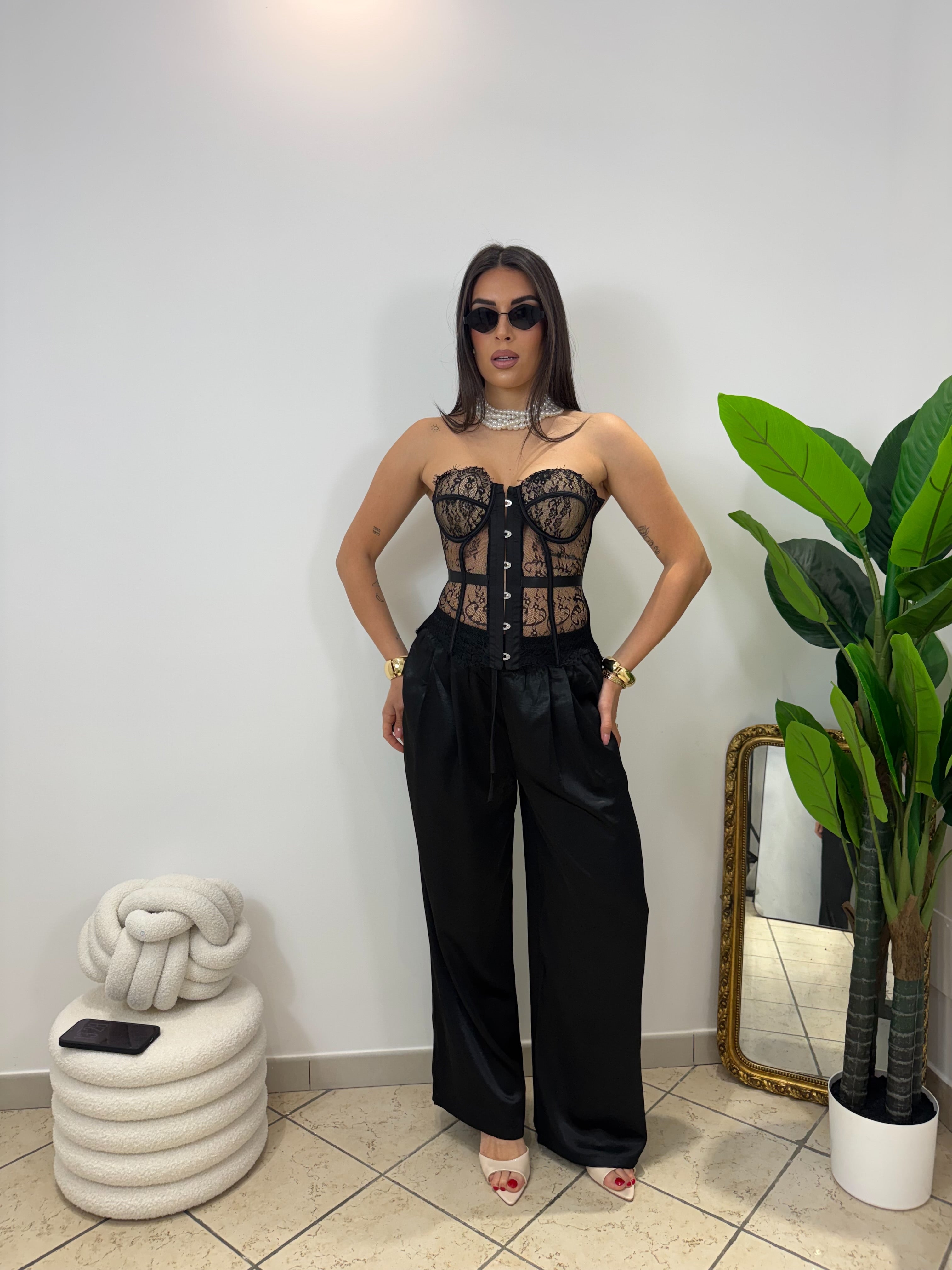 Corsetto Chantilly Nero