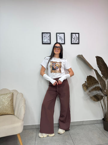Pantaloni Bande Marrone