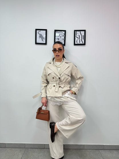 Trench Corto Panna