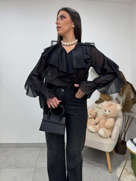 Camicia Volant Nero
