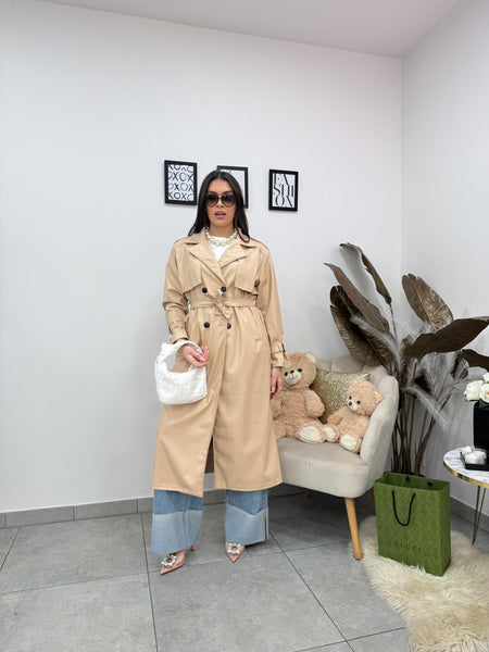 Trench Strutturato Beige