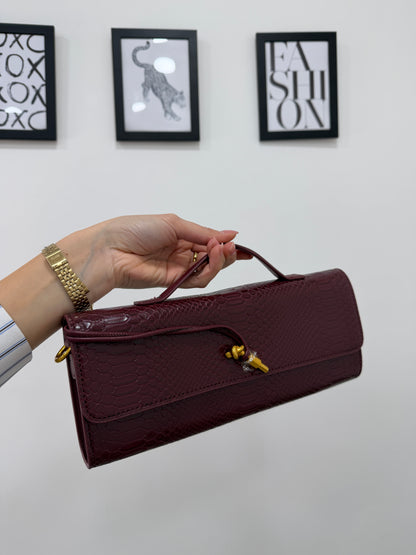 Clutch Python Bordeaux