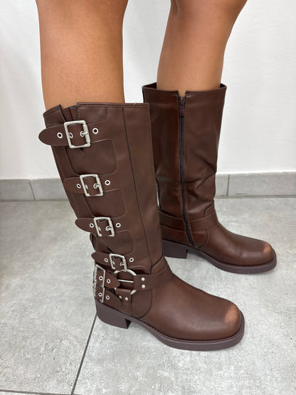 Stivali Biker Marroni