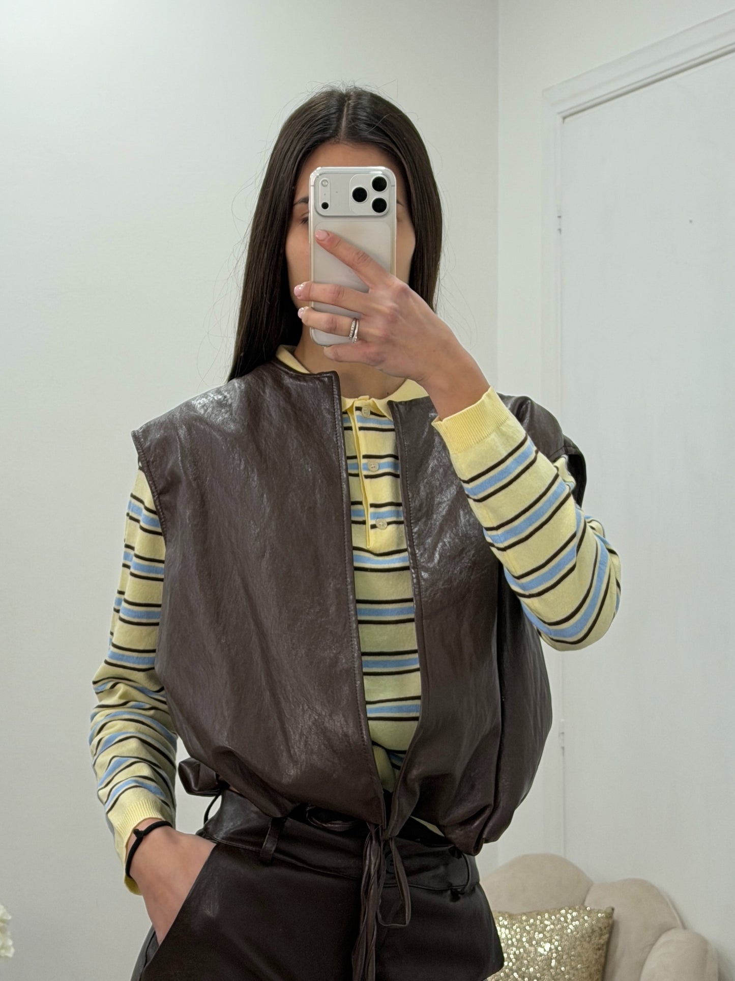 Pull Polo Lines Gialla Azzurra