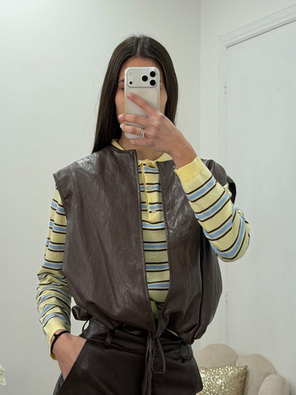 Pull Polo Lines Gialla Azzurra