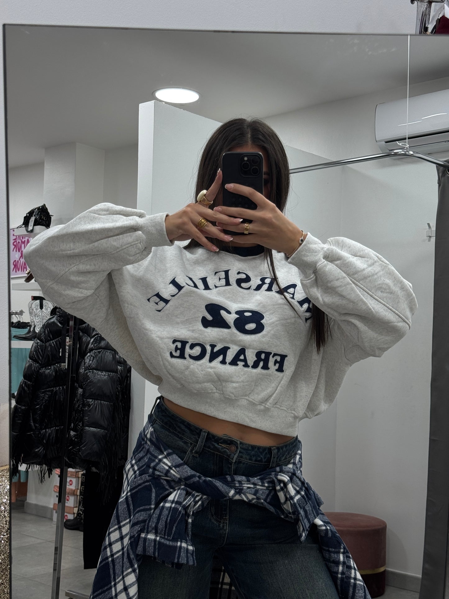 Felpa Marsiglia Grigia/Blu