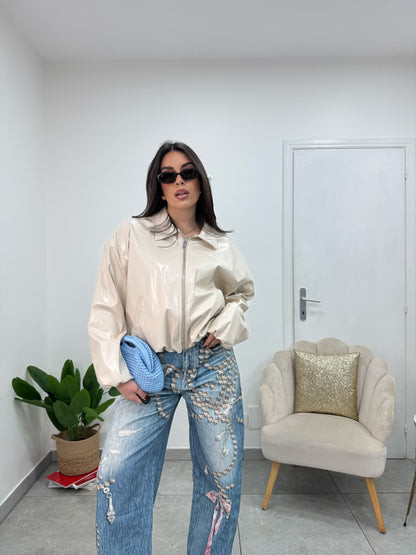 Bomber Ecopelle Cream