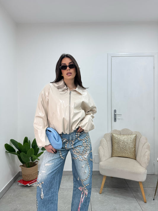 Bomber Ecopelle Cream