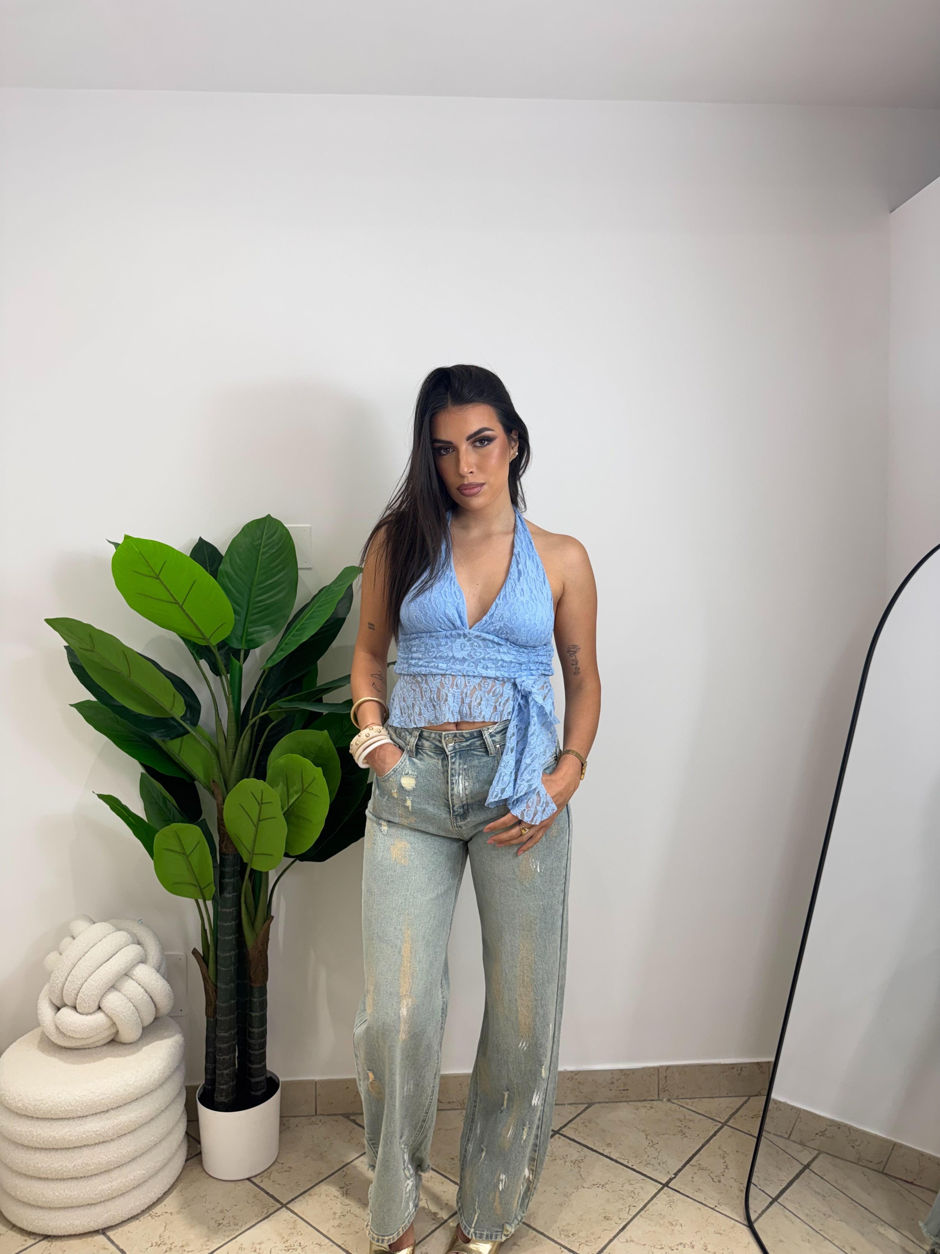 Top Melany Azzurro
