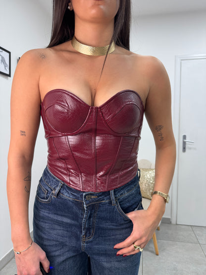 Corsetto Croc Bordeaux