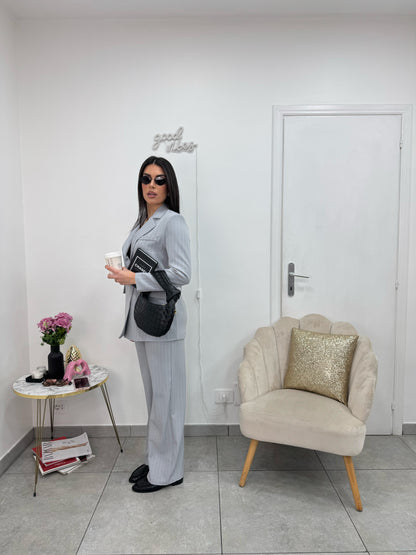 Pantalone Gessato Grigio