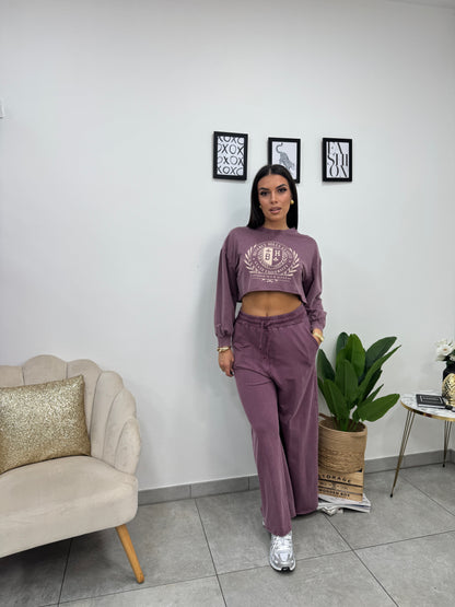 Felpa Crop Beverly Hills Malva