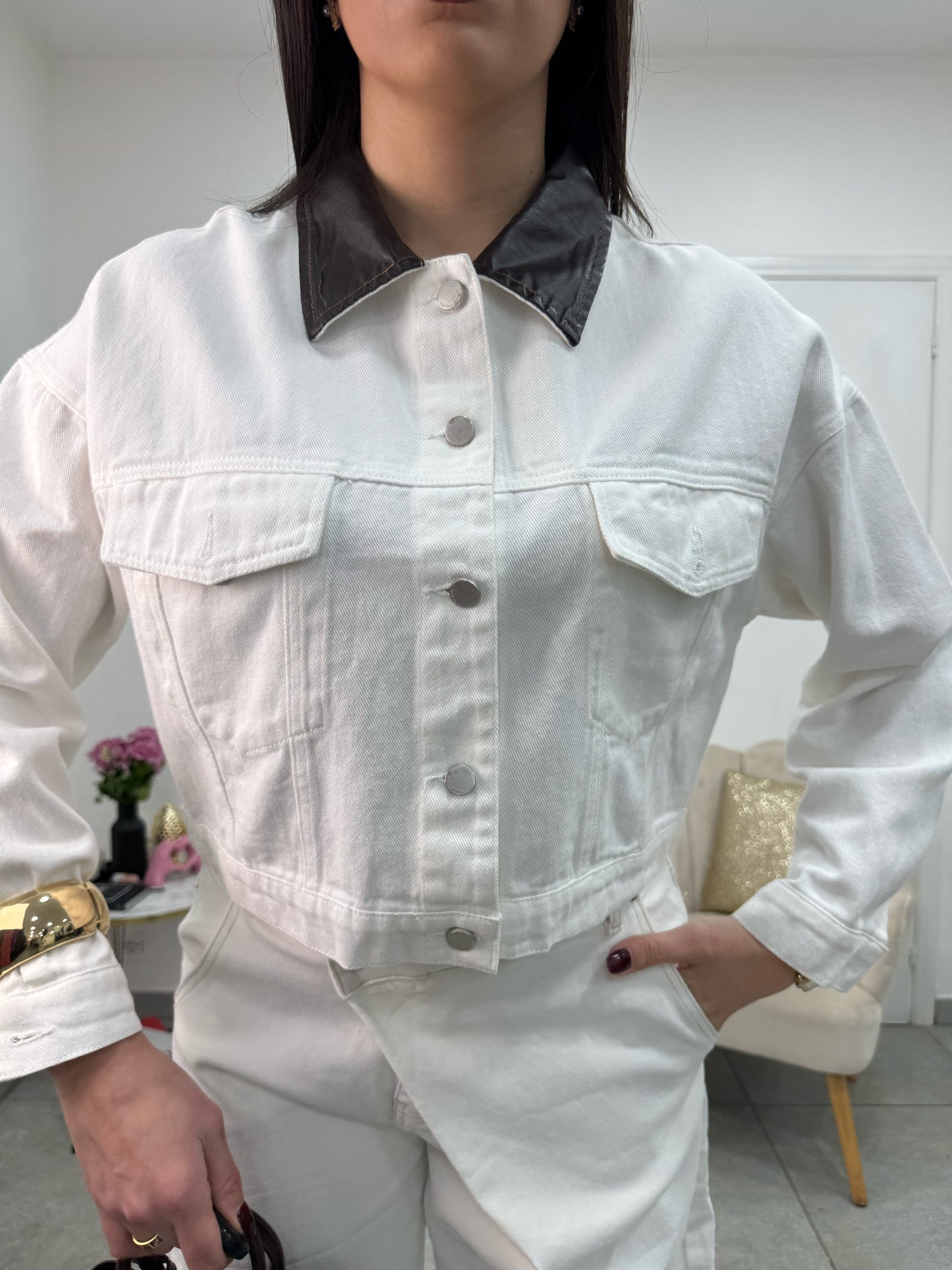 Giacca Jeans White
