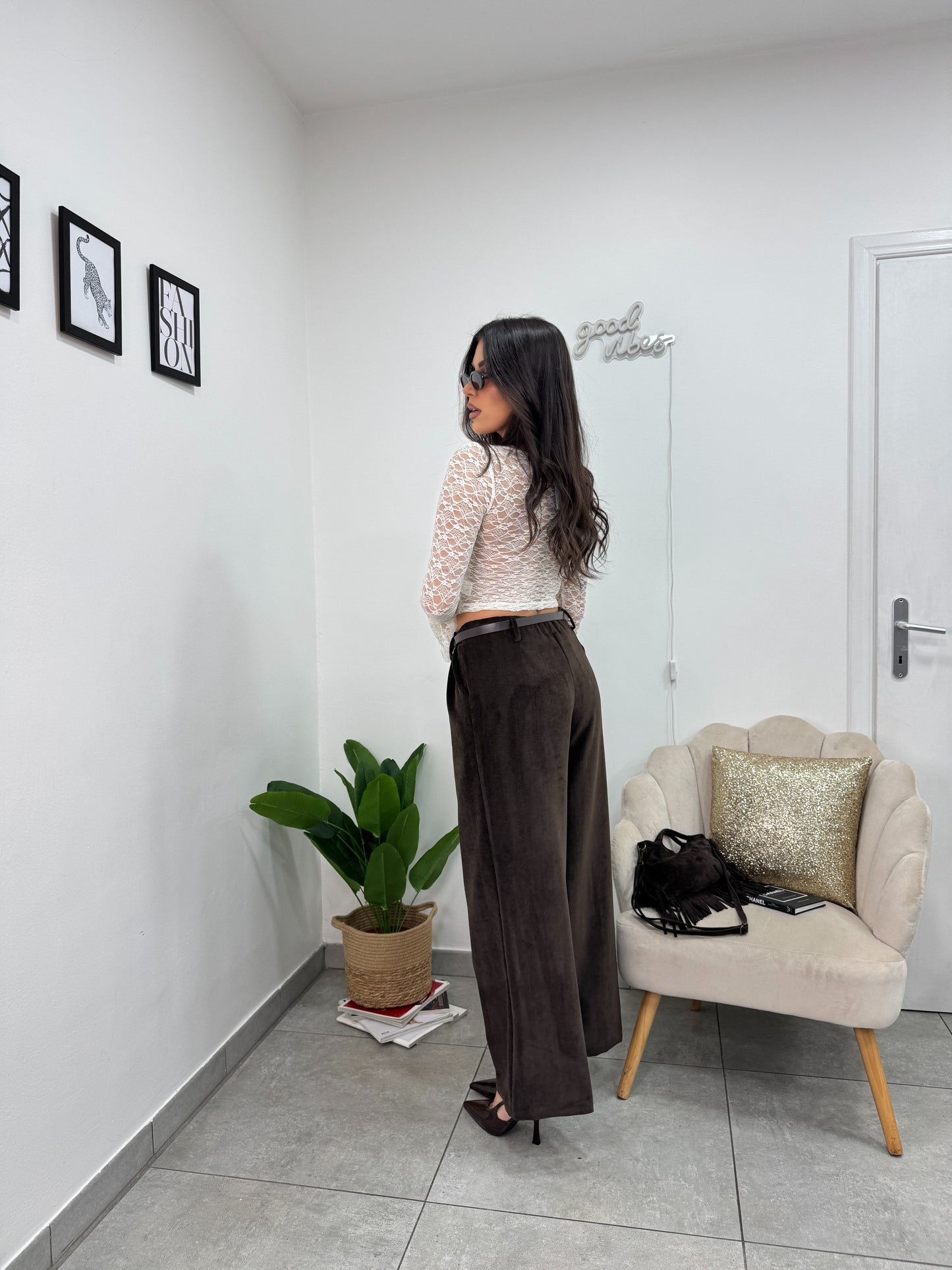 Crop Top Pizzo Panna