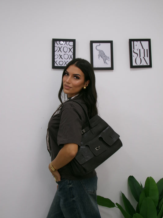 T-shirt Over Foulard Marrone