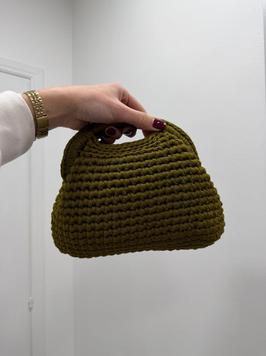 Clutch Bag Crochet Verde