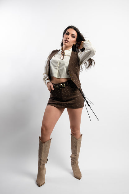 Cordset Borchie Marrone