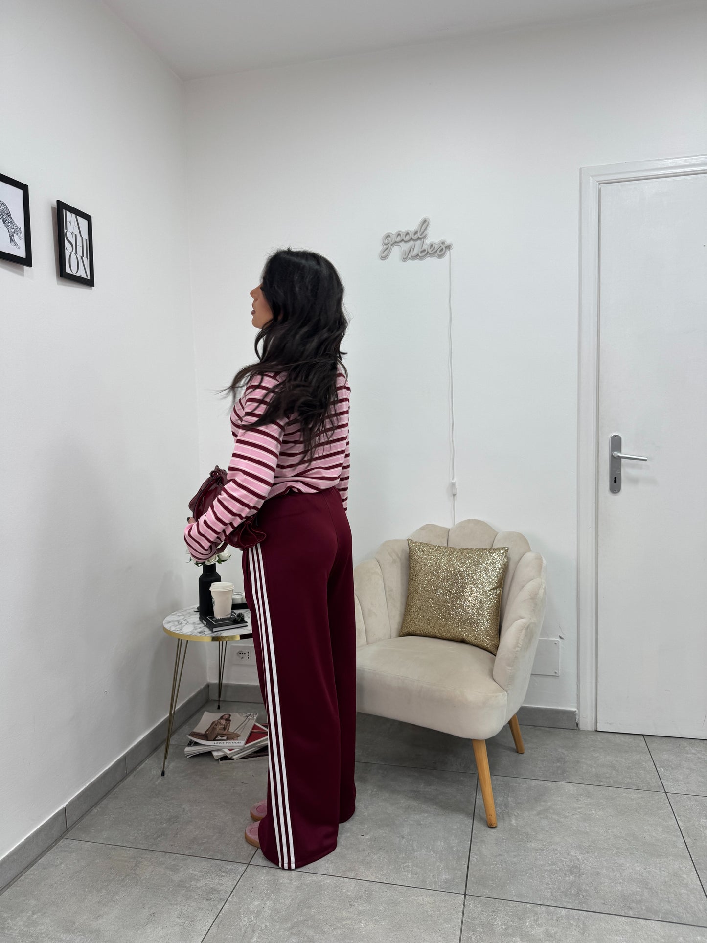 Polo Latifa Bordeaux Rosa