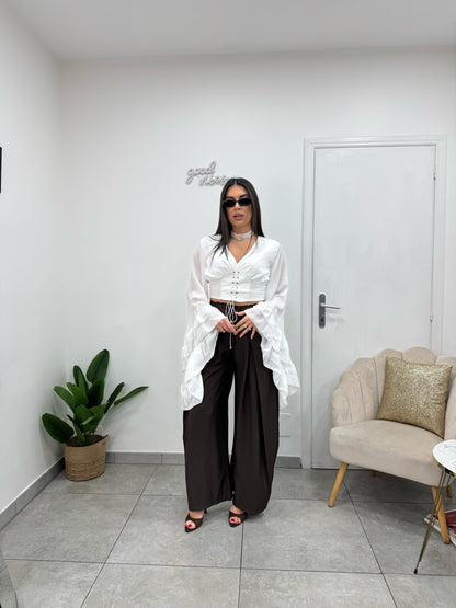 Camicia Crop Yasmine Bianca