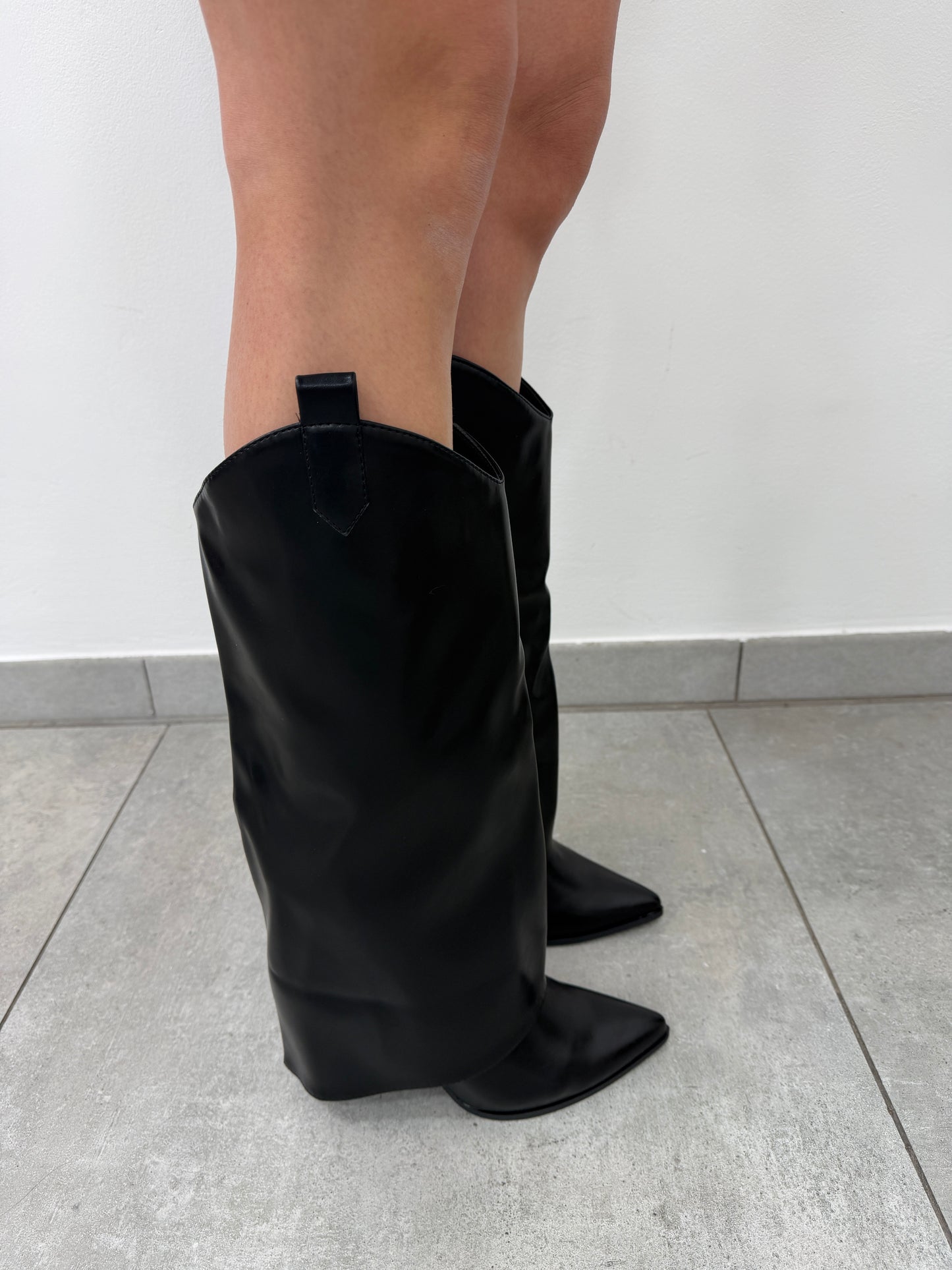 Stivali Risvolto Nero