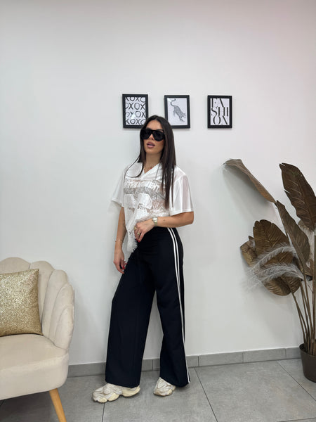 Pantaloni Bande Nero