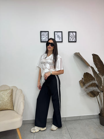 Pantaloni Bande Nero