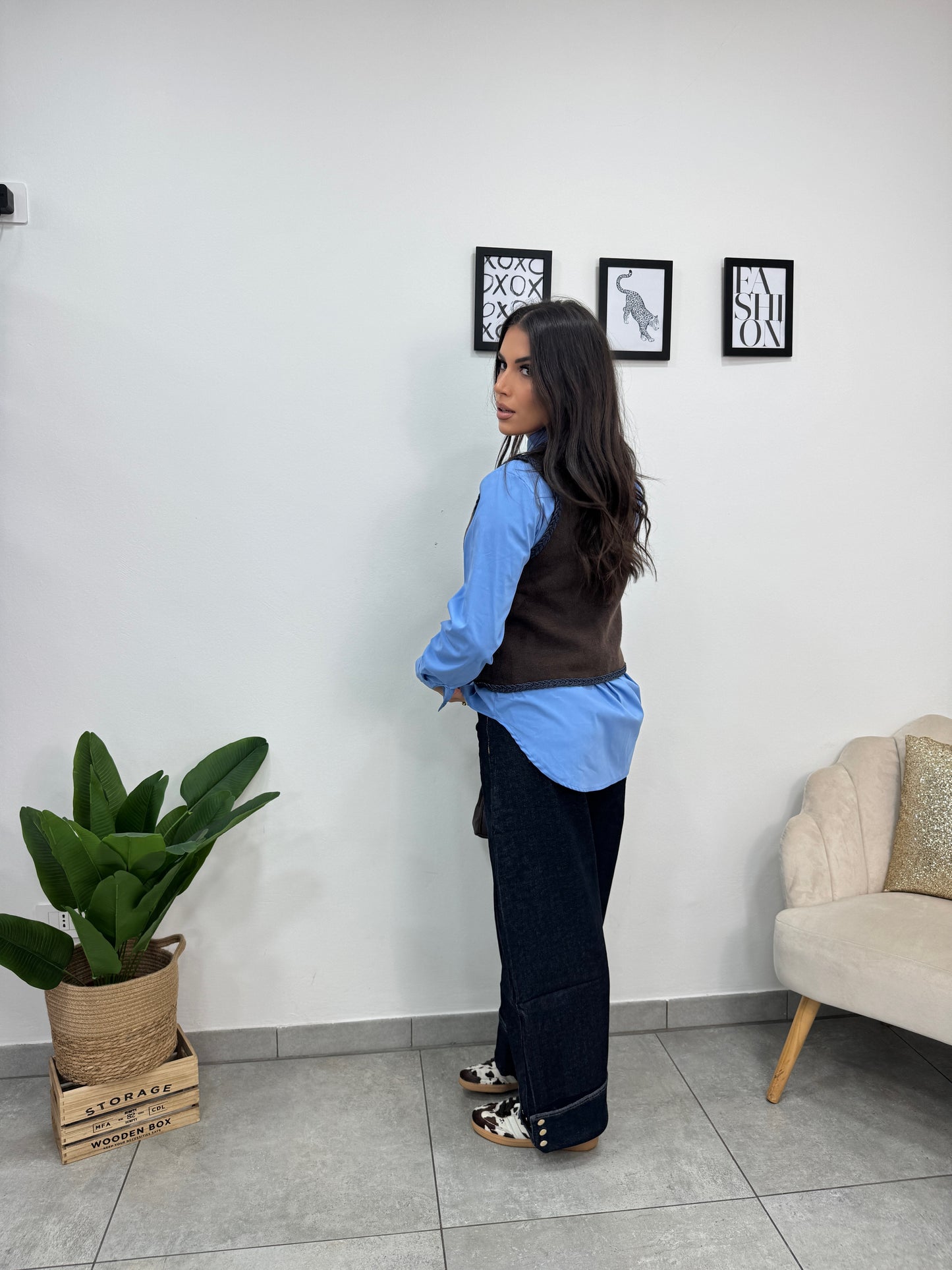 Camicia Cotone Celeste