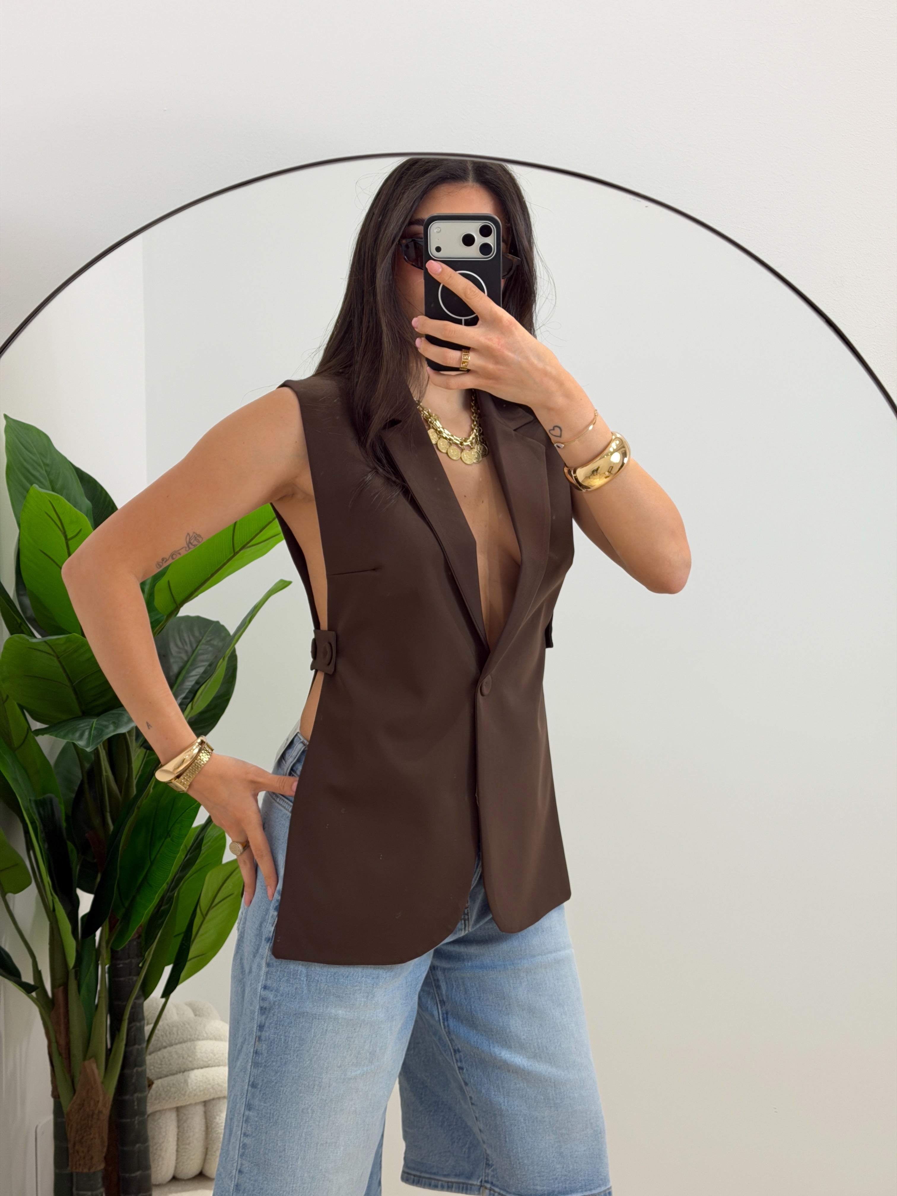 Gilet Domina Marrone