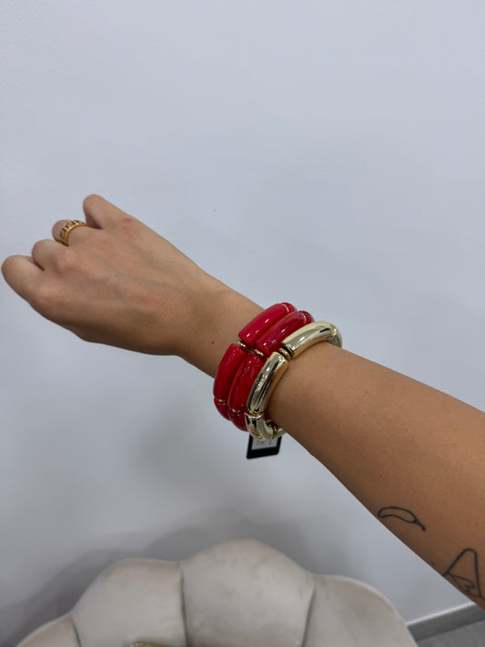 Tris Bracciali Oro Rosso