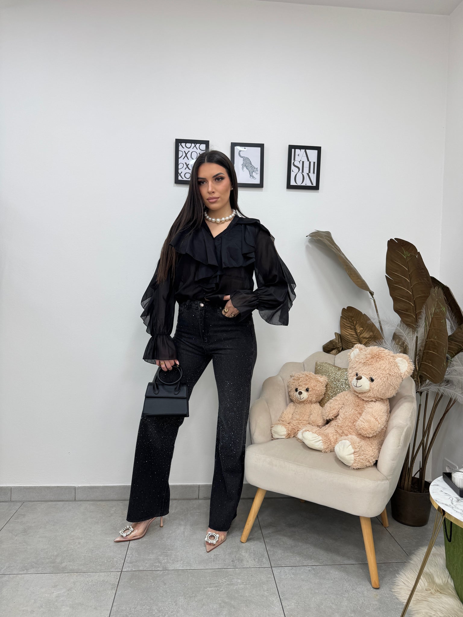 Jeans Nero Swarovski
